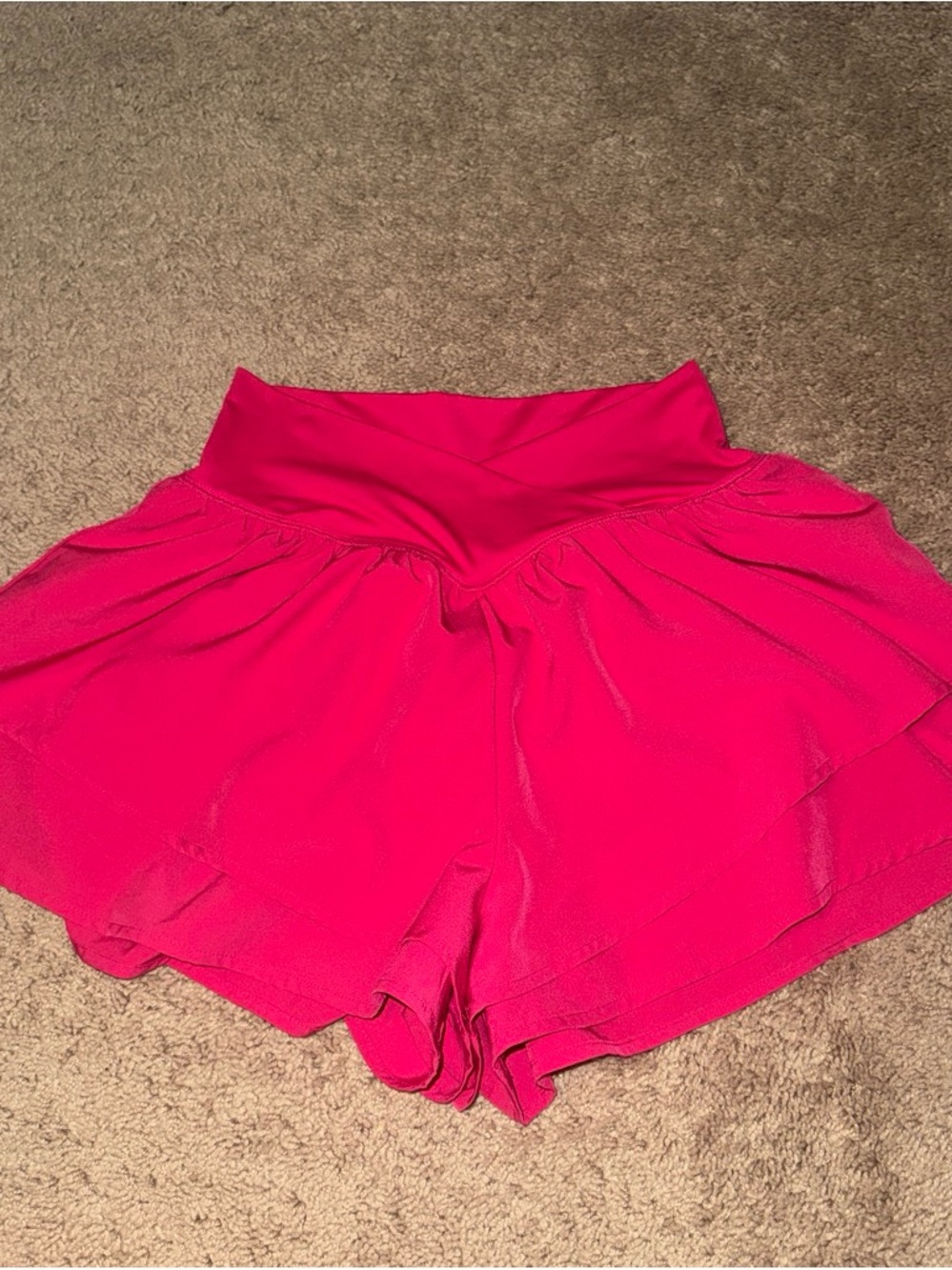 High-Waist Pink Women’s Athletic Shorts